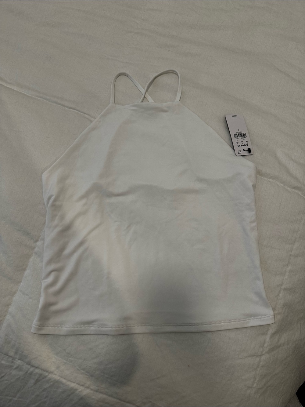 Express White Halter Top with Crossed Straps